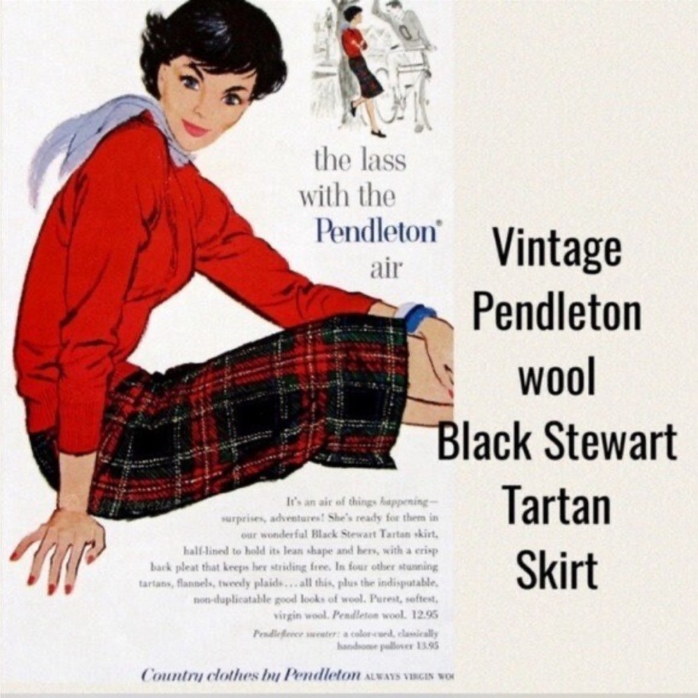 Vintage Pendleton Wool Authentic Black Stewart Ta… - image 2